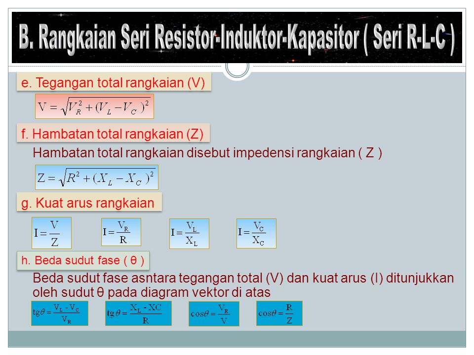 B. Rangkaian Seri Resistor-Induktor-Kapasitor ( Seri R-L-C )