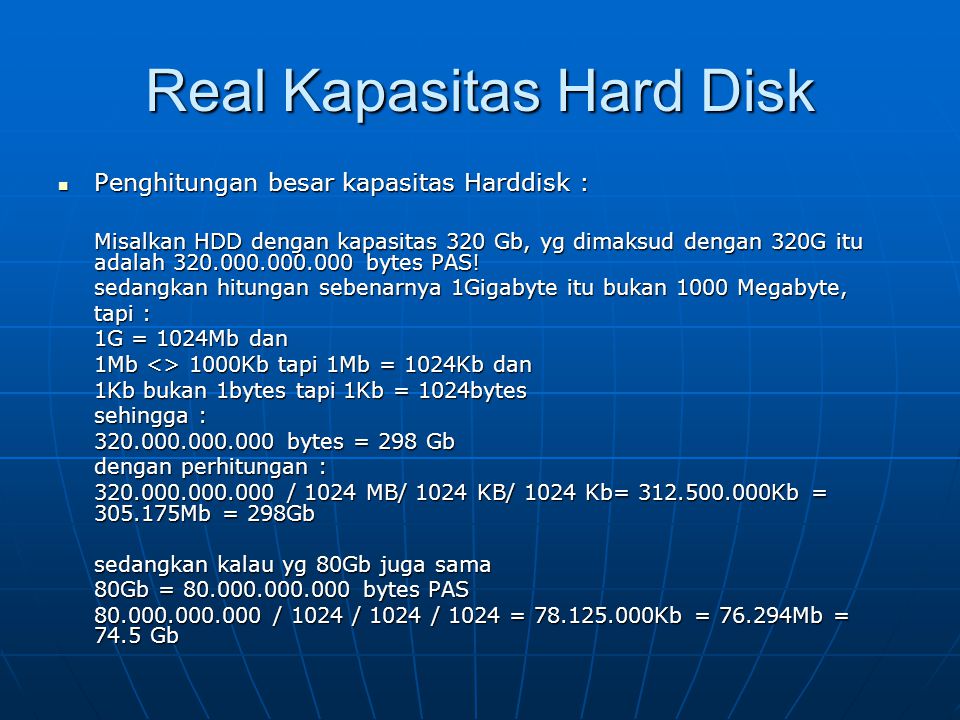 Real Kapasitas Hard Disk