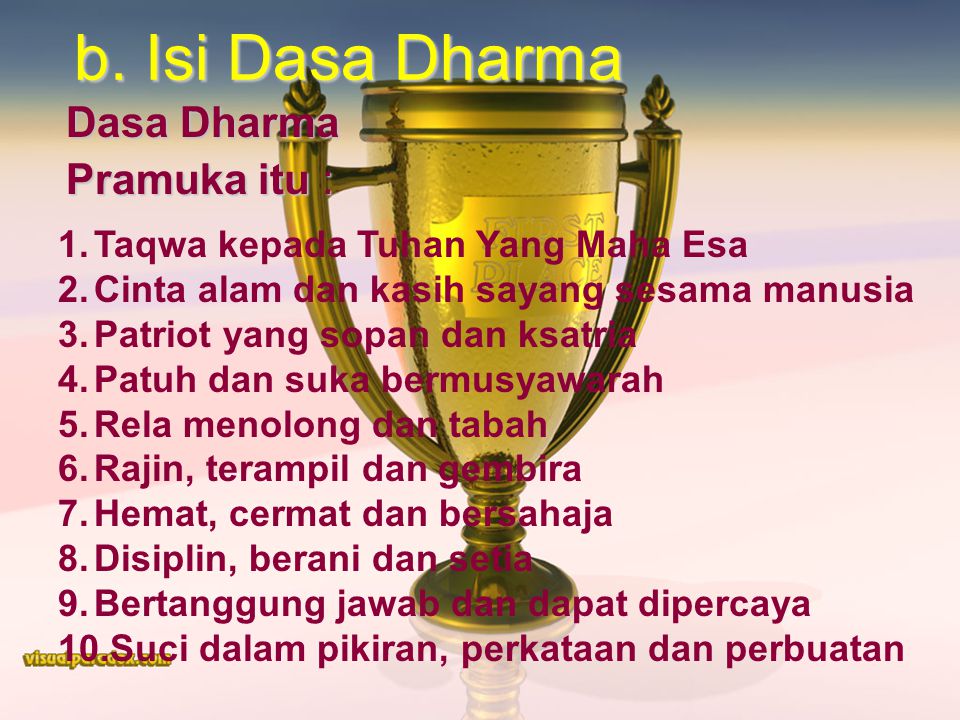 Dasa Dharma Pramuka itu :