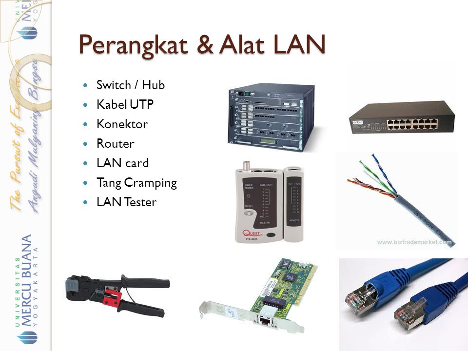 Perangkat & Alat LAN Switch / Hub Kabel UTP Konektor Router LAN card