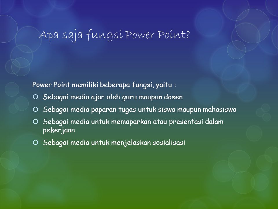 Apa saja fungsi Power Point