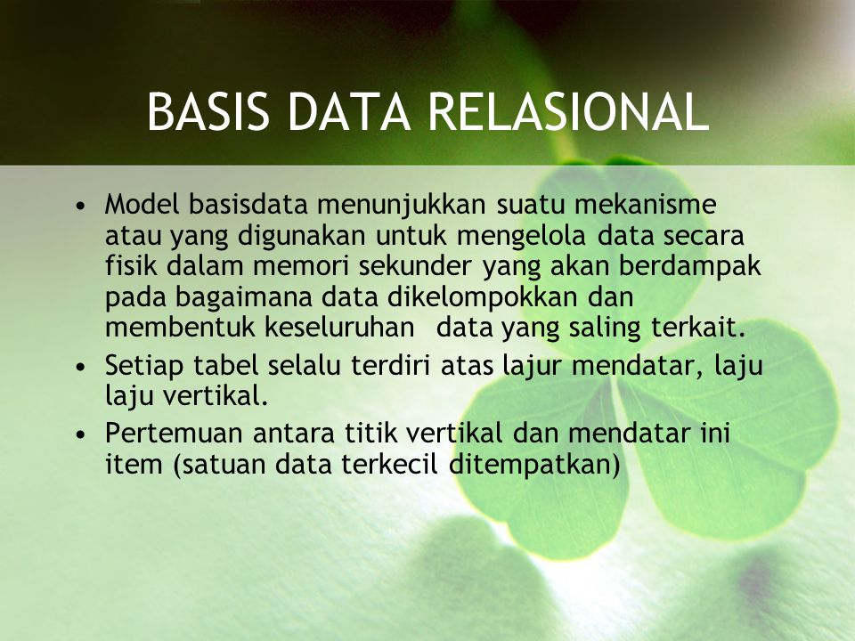 BASIS DATA RELASIONAL