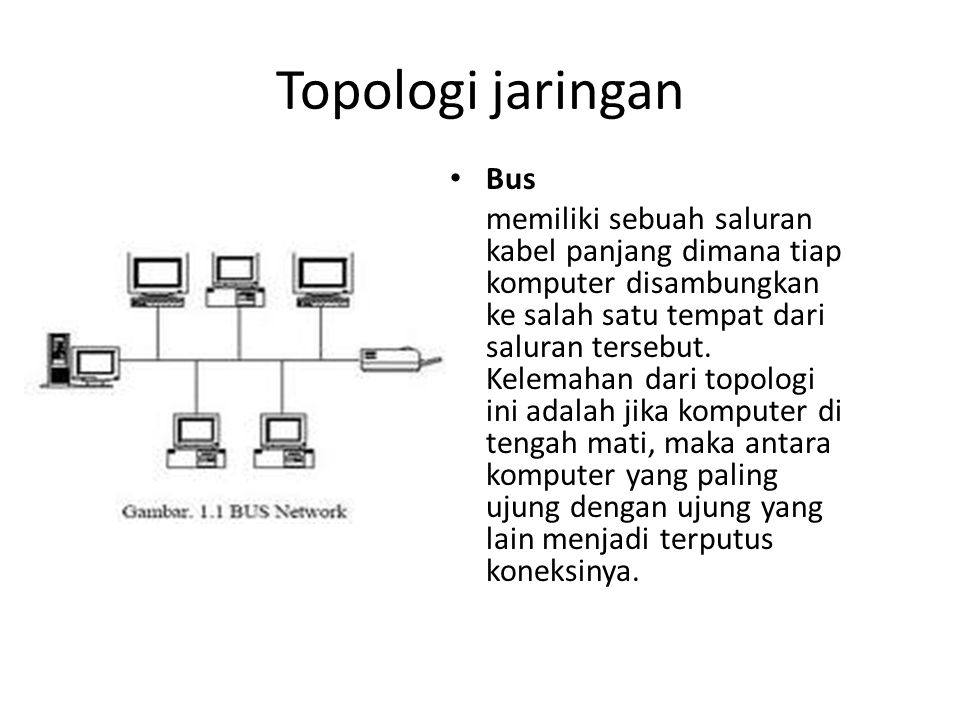 Topologi jaringan Bus.
