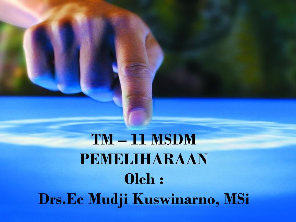 TM – 11 MSDM PEMELIHARAAN Oleh : Drs.Ec Mudji Kuswinarno, MSi