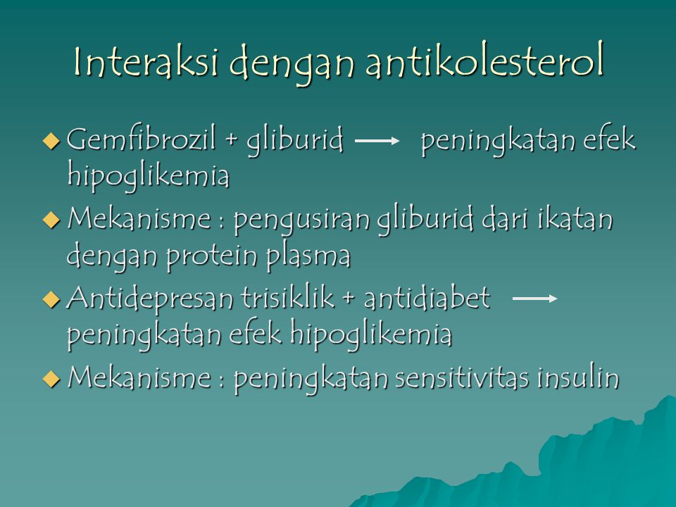 Interaksi dengan antikolesterol