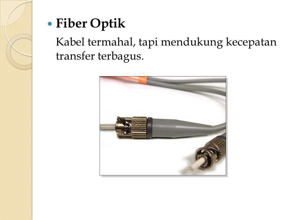 Fiber Optik Kabel termahal, tapi mendukung kecepatan transfer terbagus.