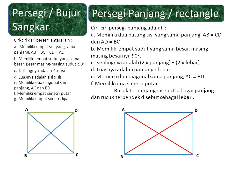 Persegi / Bujur Sangkar Persegi Panjang / rectangle