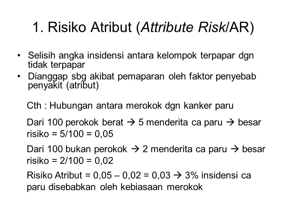 1. Risiko Atribut (Attribute Risk/AR)