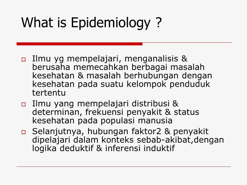 What is Epidemiology