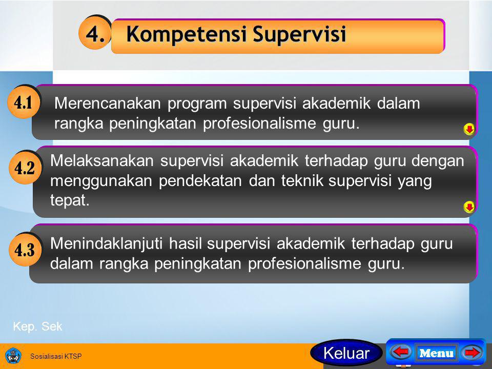 4. Kompetensi Supervisi 4.1. Merencanakan program supervisi akademik dalam rangka peningkatan profesionalisme guru.