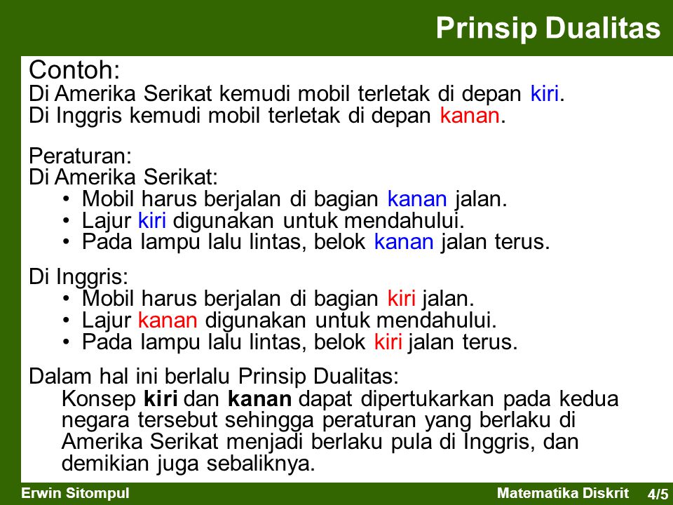 Prinsip Dualitas Contoh: