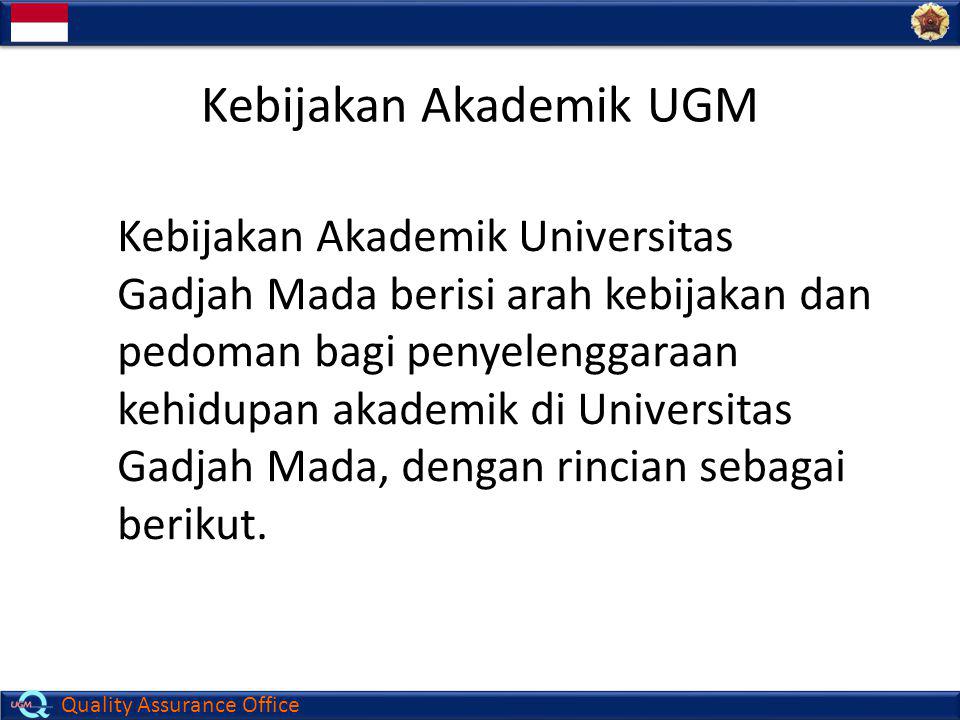 Kebijakan Akademik UGM