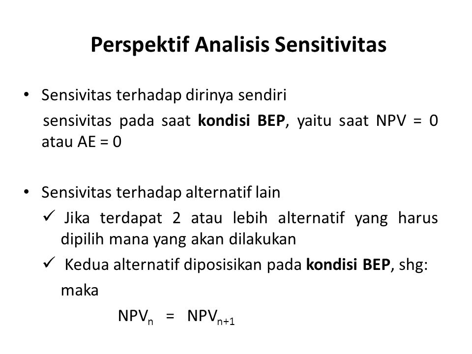 Perspektif Analisis Sensitivitas