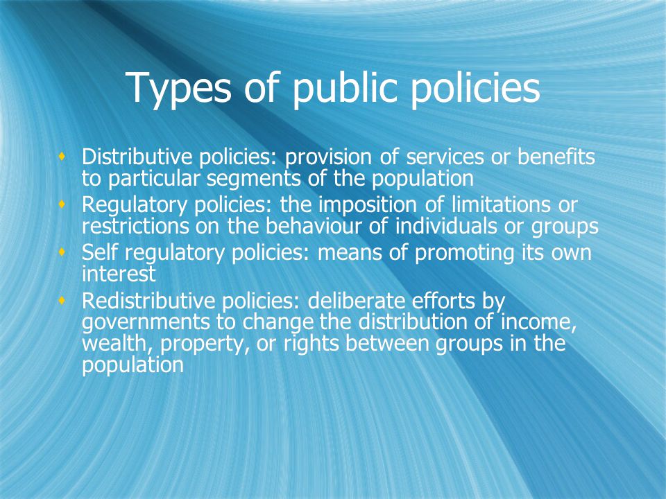 Types of public policies