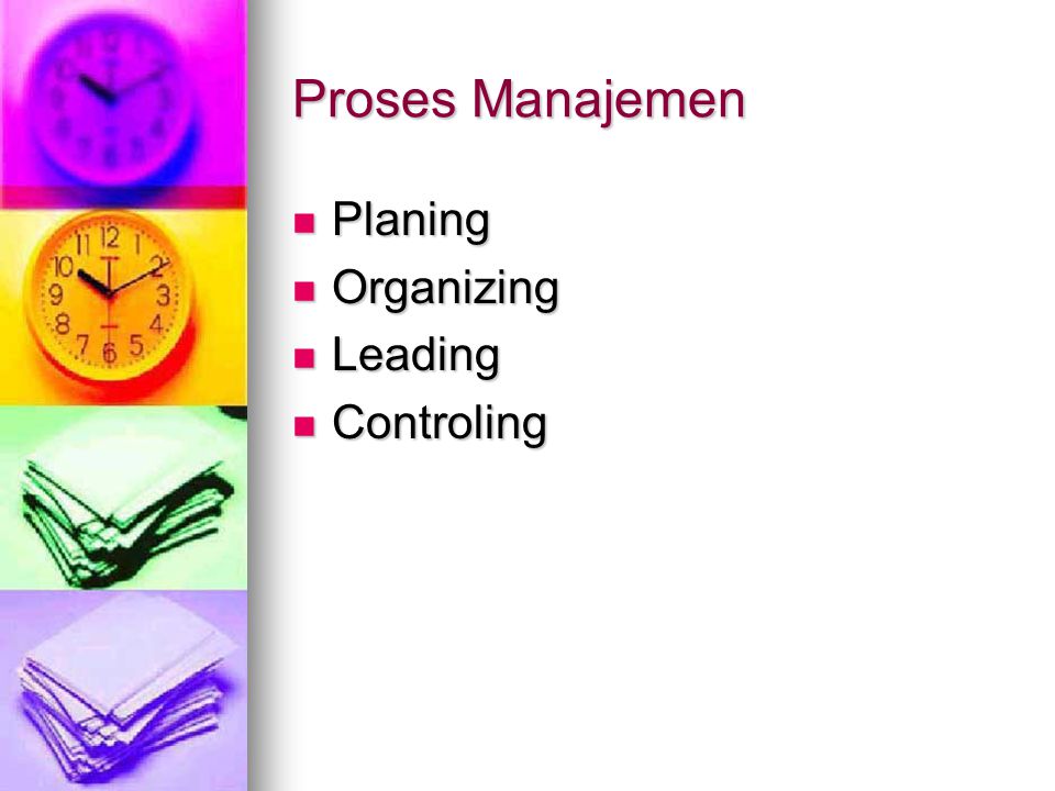 Proses Manajemen Planing Organizing Leading Controling
