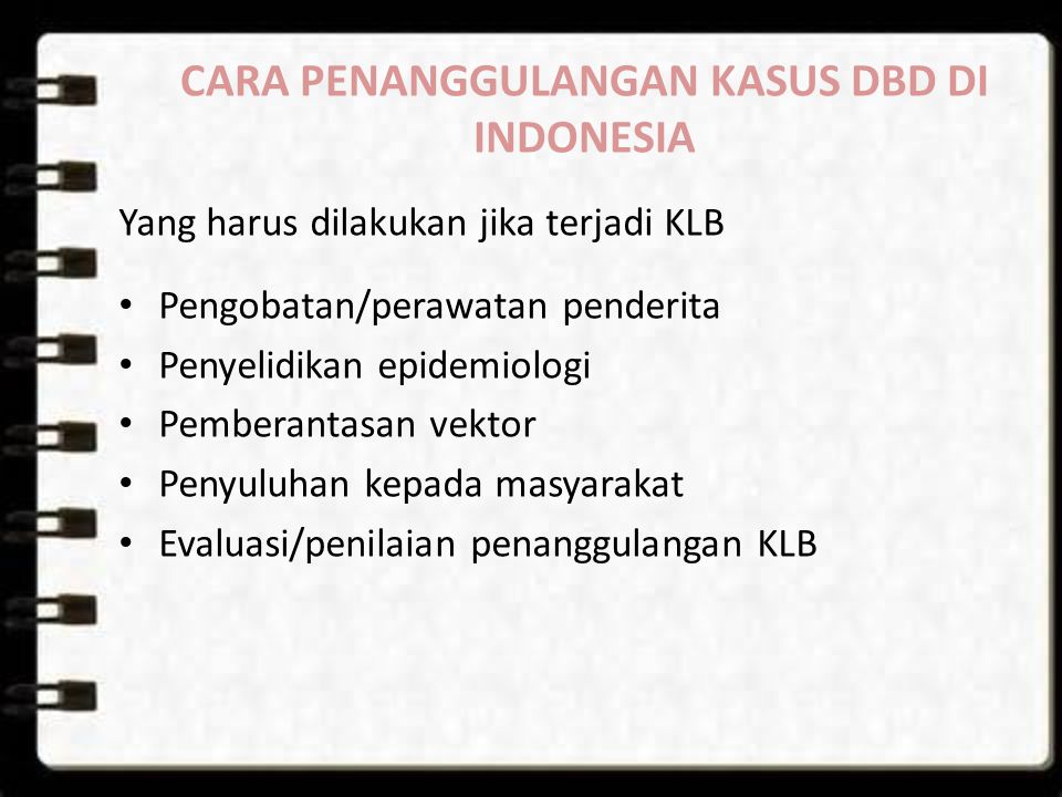 CARA PENANGGULANGAN KASUS DBD DI INDONESIA