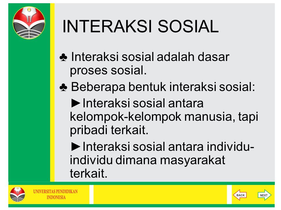 INTERAKSI SOSIAL ♣ Interaksi sosial adalah dasar proses sosial.