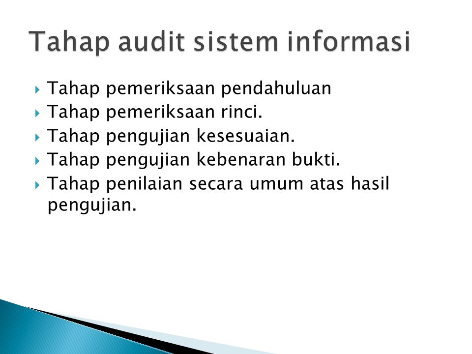 Tahap audit sistem informasi