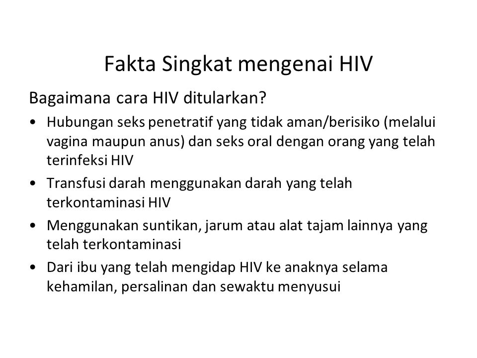 Fakta Singkat mengenai HIV