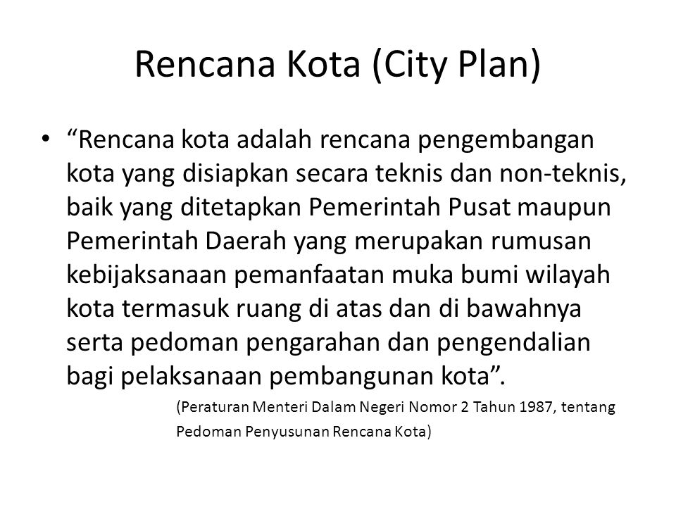 Rencana Kota (City Plan)