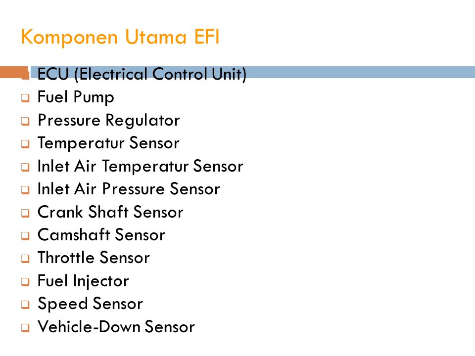Komponen Utama EFI ECU (Electrical Control Unit) Fuel Pump