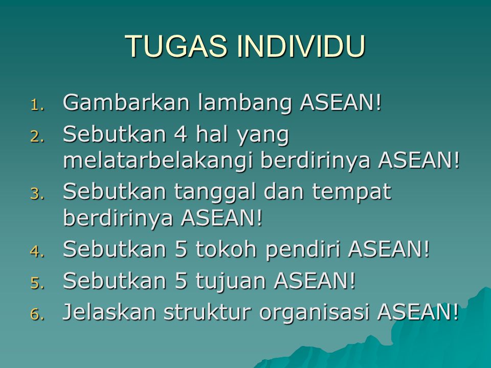 TUGAS INDIVIDU Gambarkan lambang ASEAN!