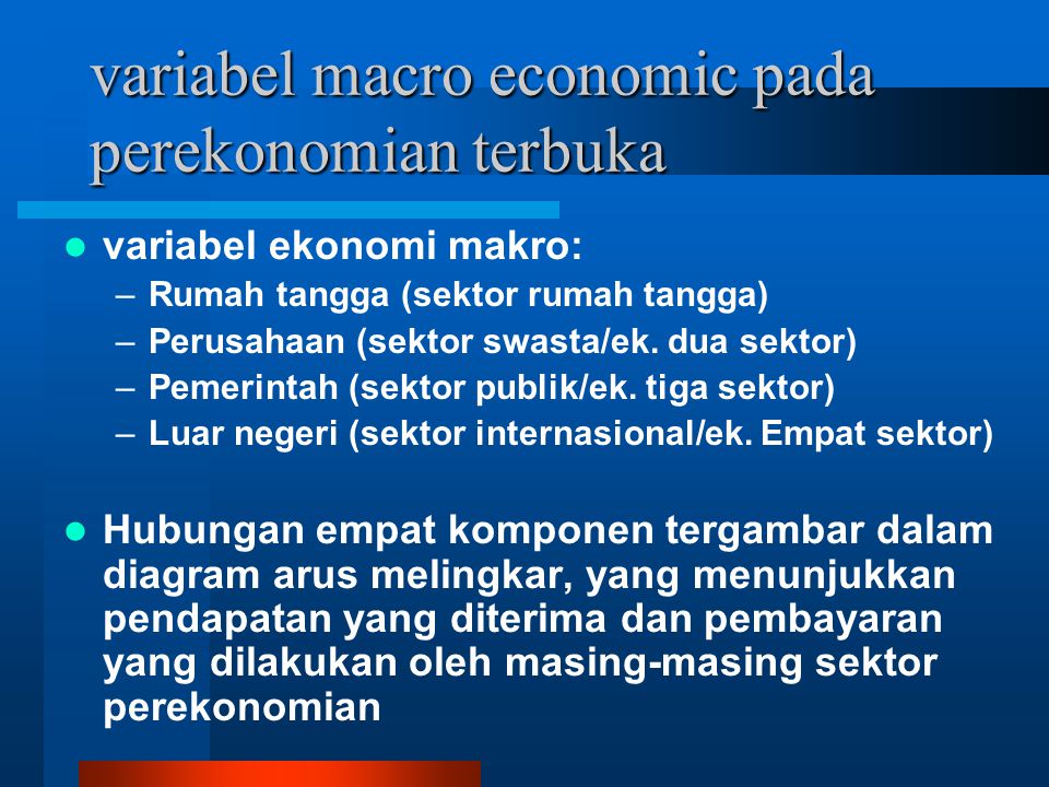 variabel macro economic pada perekonomian terbuka