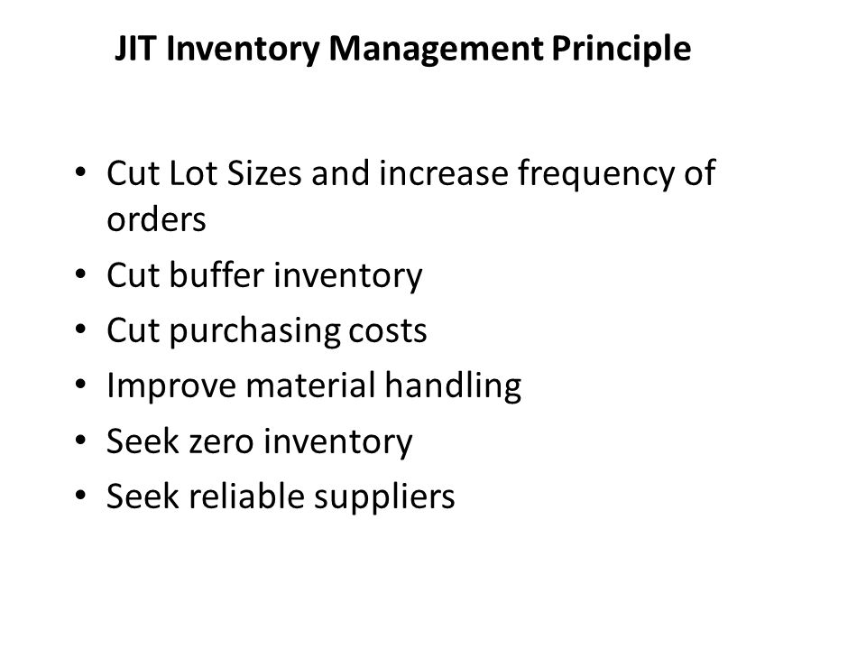 JIT Inventory Management Principle