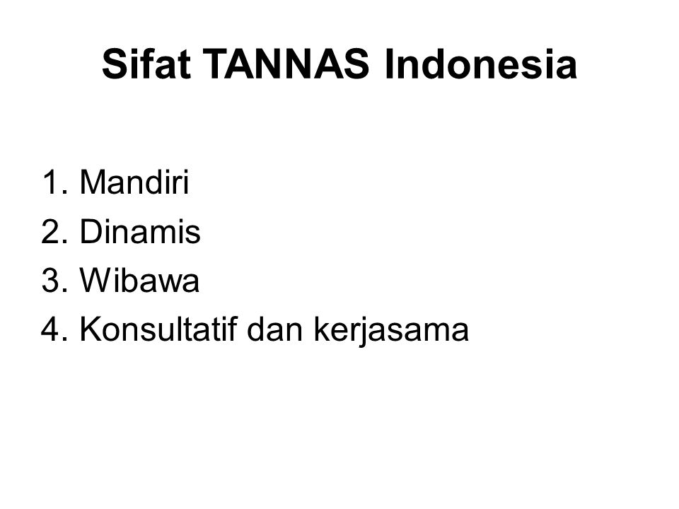 Sifat TANNAS Indonesia
