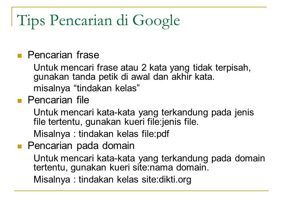 Tips Pencarian di Google