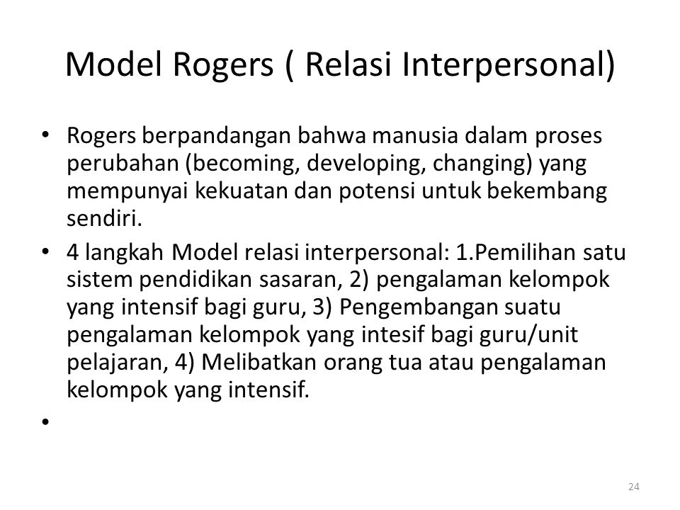 Model Rogers ( Relasi Interpersonal)
