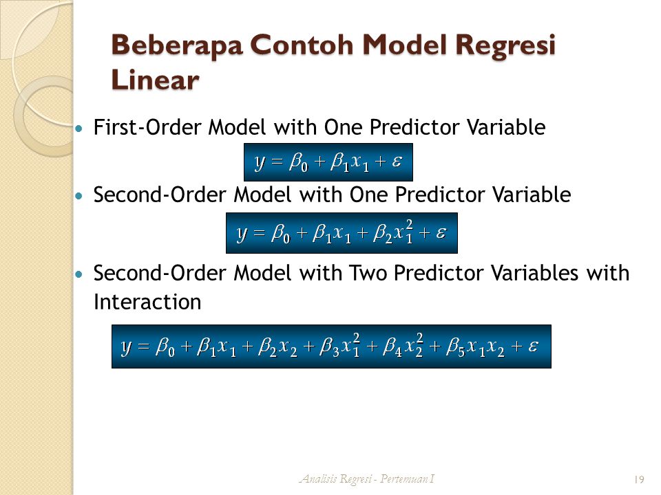 Beberapa Contoh Model Regresi Linear