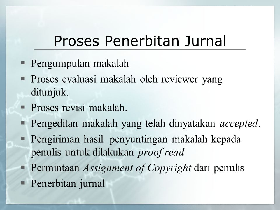 Proses Penerbitan Jurnal
