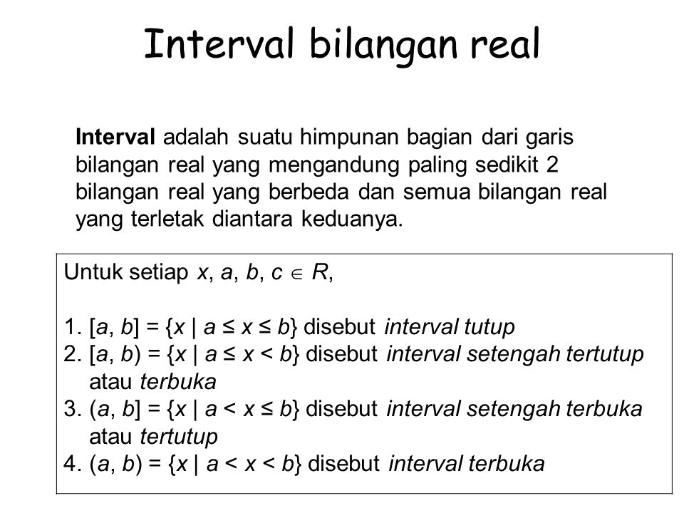 Interval bilangan real