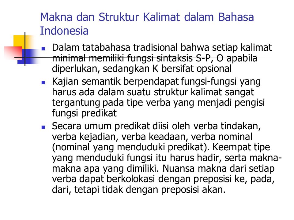 Makna dan Struktur Kalimat dalam Bahasa Indonesia