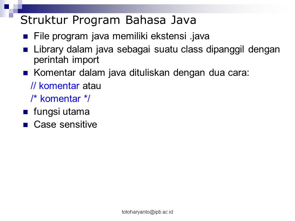 Struktur Program Bahasa Java
