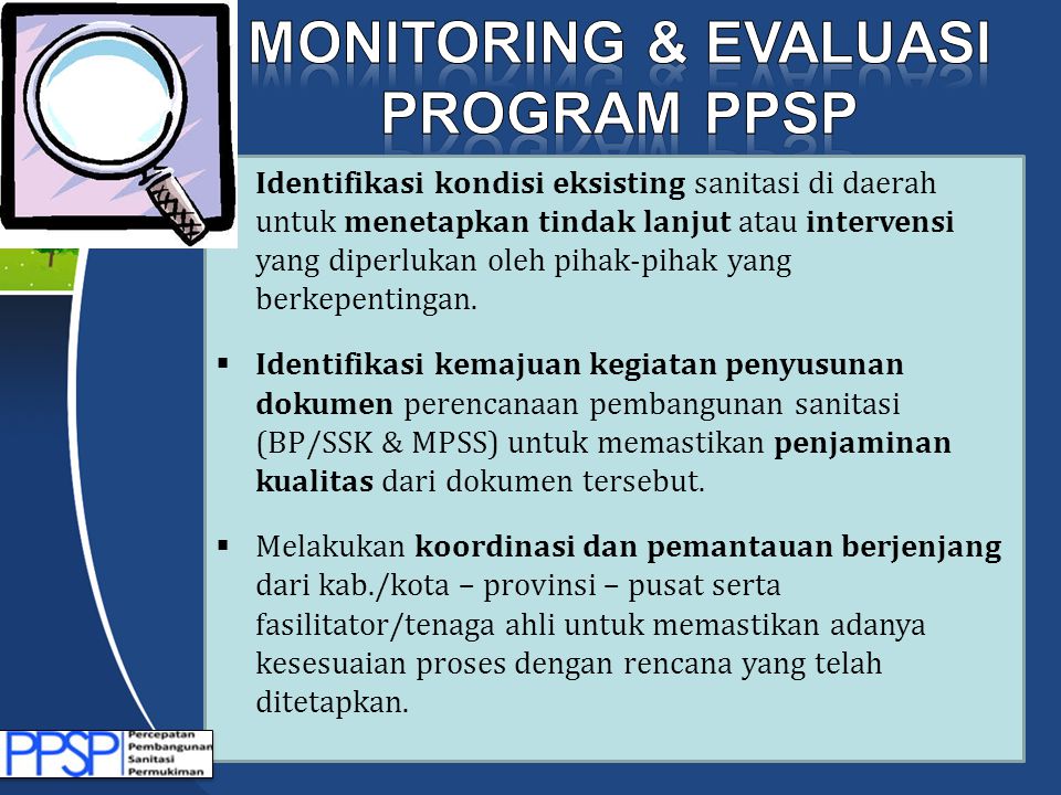 Monitoring & evaluasi program ppsp