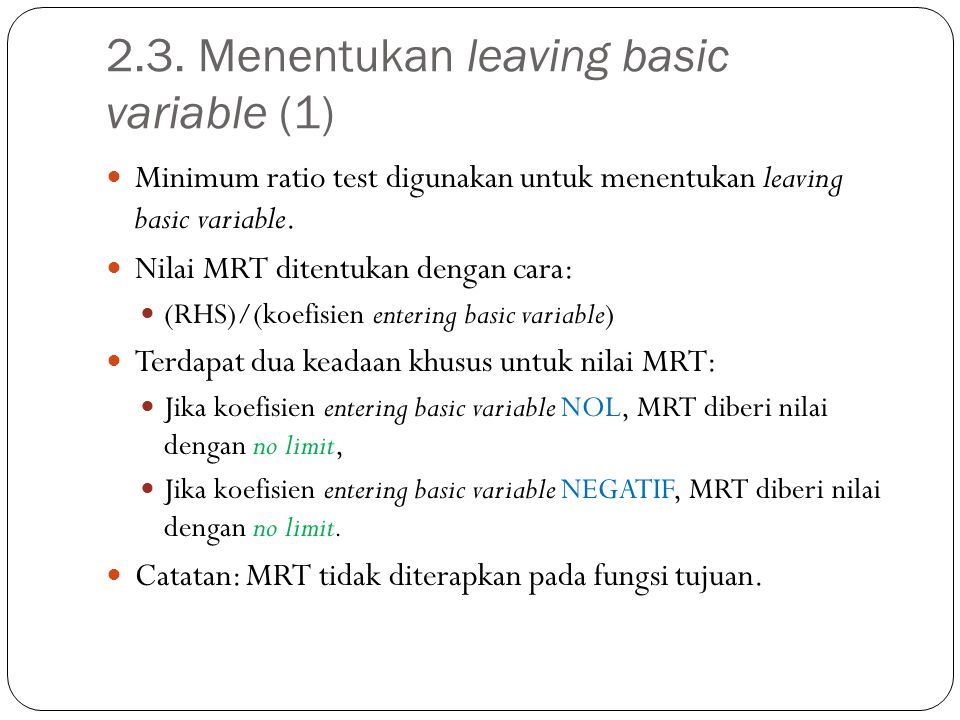 2.3. Menentukan leaving basic variable (1)