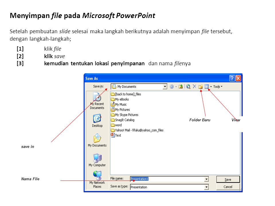 Menyimpan file pada Microsoft PowerPoint