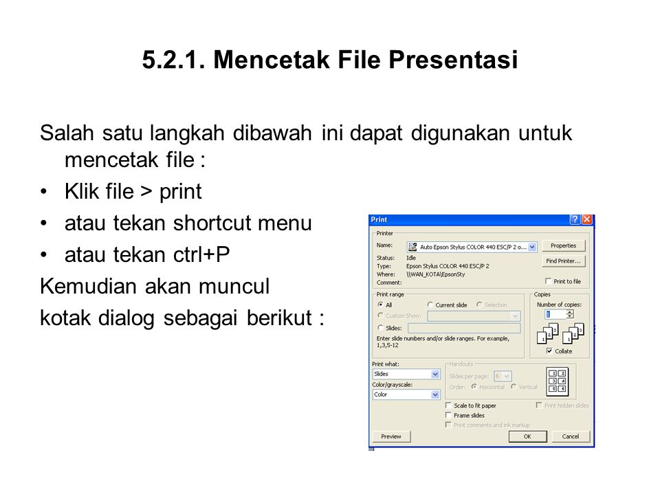 Mencetak File Presentasi
