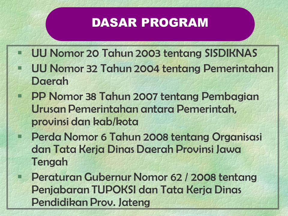 Program Dinas Pendidikan Provinsi Jawa Tengah Ppt Download