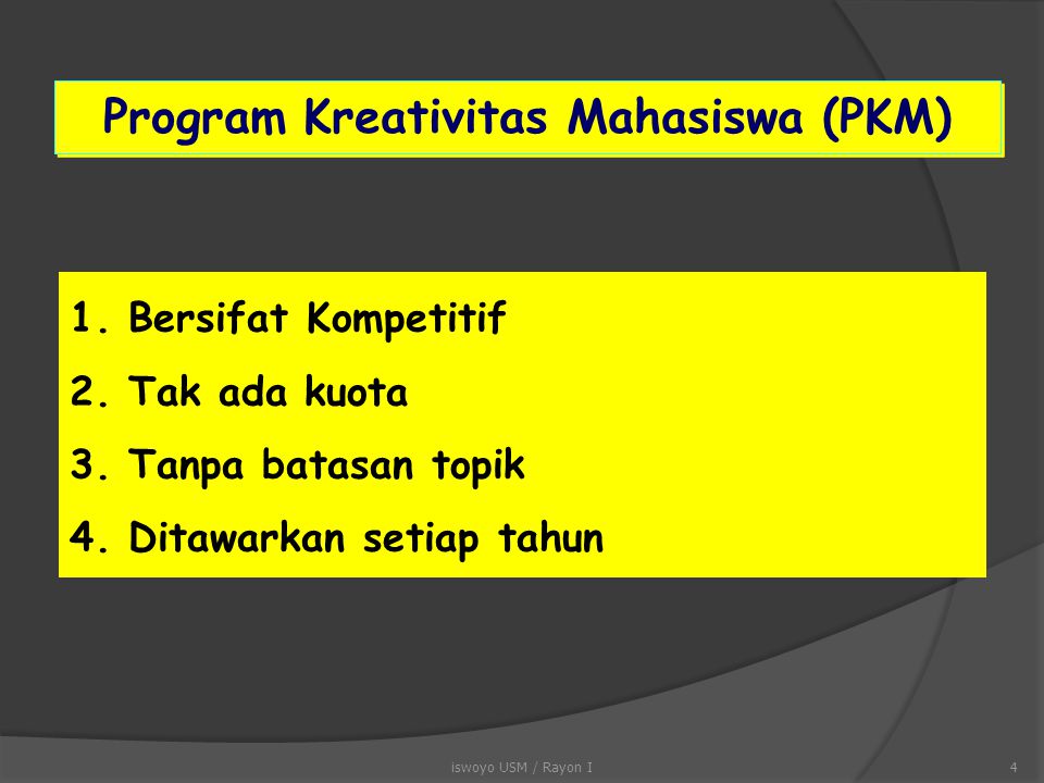 Program Kreativitas Mahasiswa (PKM)