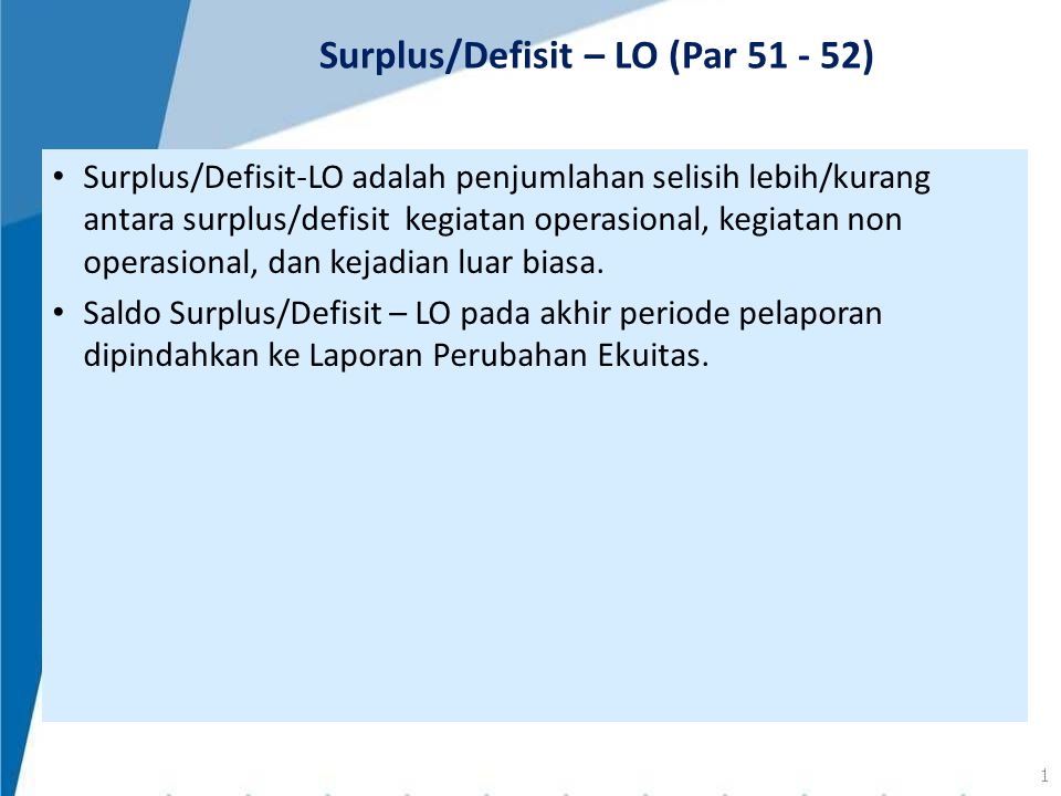 Surplus/Defisit – LO (Par )