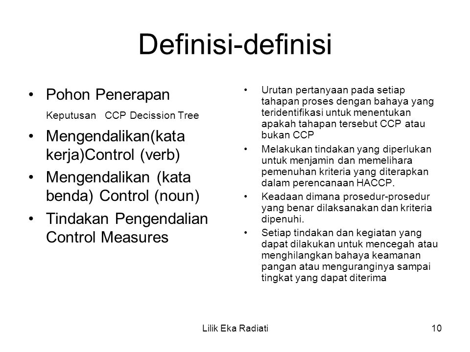 Definisi-definisi Pohon Penerapan Keputusan CCP Decission Tree