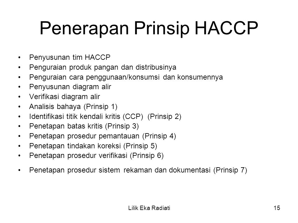 Penerapan Prinsip HACCP