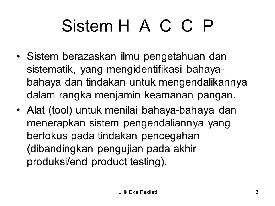 Sistem H A C C P