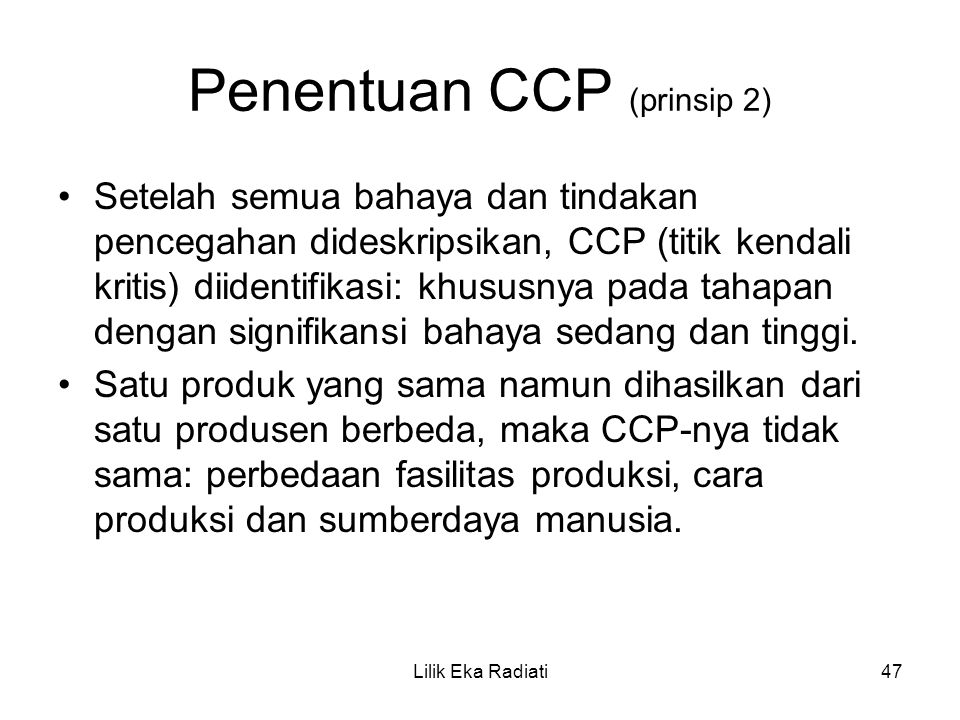 Penentuan CCP (prinsip 2)