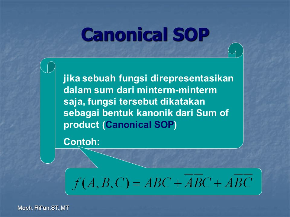 Canonical SOP