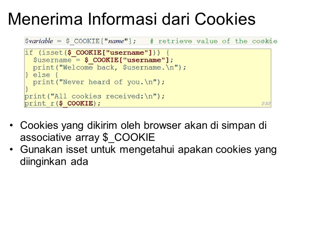 Menerima Informasi dari Cookies