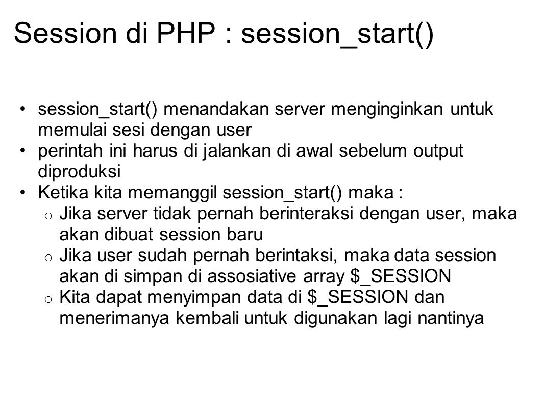 Session di PHP : session_start()